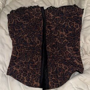 Leopard Print Corset Tank Top